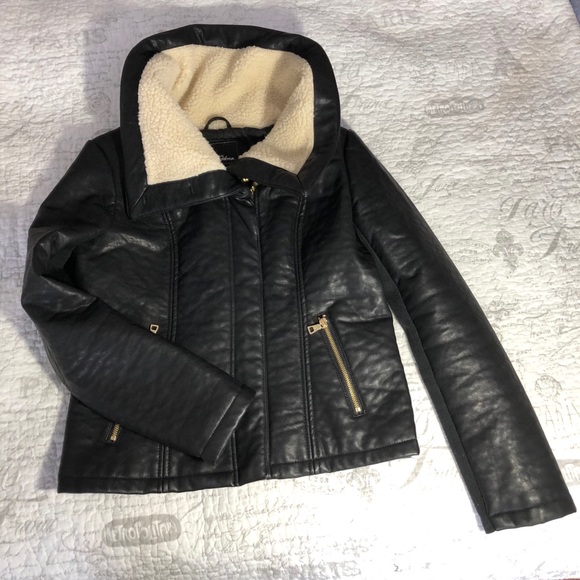 Sam Edelman faux leather fleece collar - Picture 1 of 7